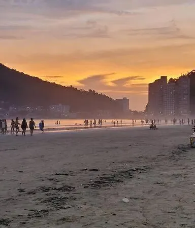 Flat Reformado A 350M Da Praia, Com Piscina São Vicente Exterior photo