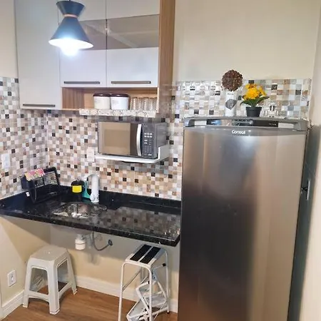 Flat Reformado A 350M Da Praia, Com Piscina São Vicente Exterior photo